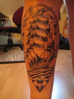 Ship Tats On Leg